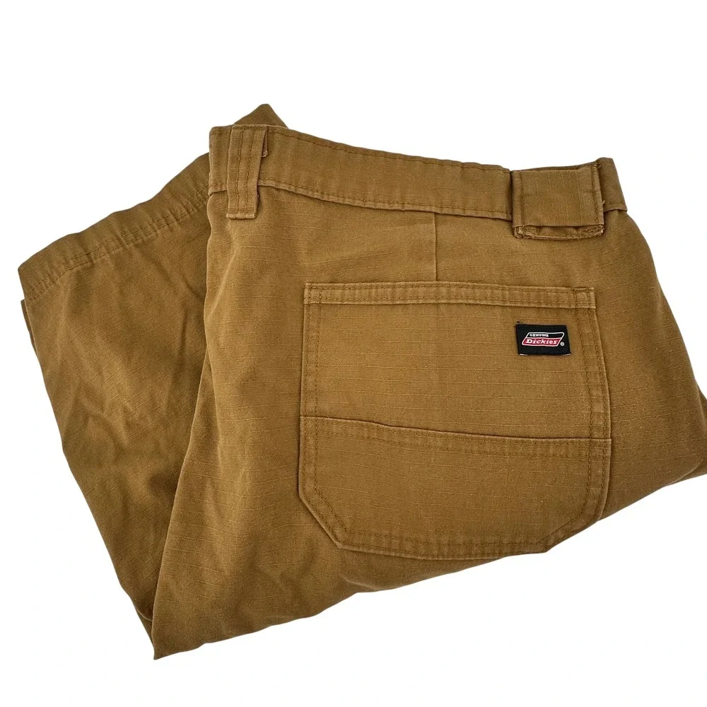 Genuine Dickies Mens Brown Ripstop Cargo Shorts Relaxed Fit Size 40 GR40ABD